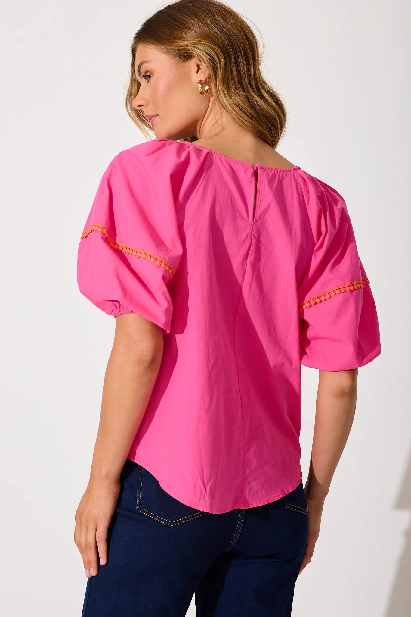Rosetta Top In Pink Cotton sold by St Frock product image thumbnail 3