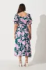 Mira Midi Dress In Green With Pink Floral sold by St Frock