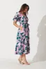 Mira Midi Dress In Green With Pink Floral sold by St Frock