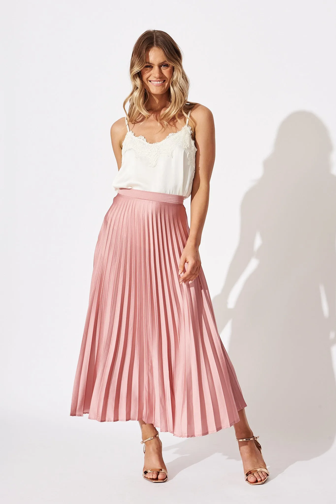 Manthis Cami Top In Cream Satin sold by St Frock product image thumbnail 3