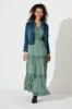 Mona Maxi Dress In Dark Sage Green sold by St Frock