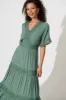 Mona Maxi Dress In Dark Sage Green sold by St Frock