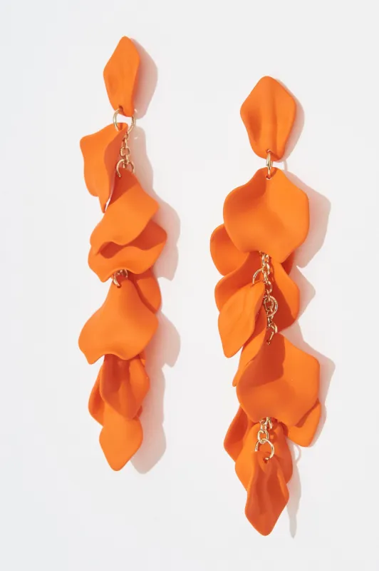 Ante Drop Earrings In Tangerine sold by St Frock