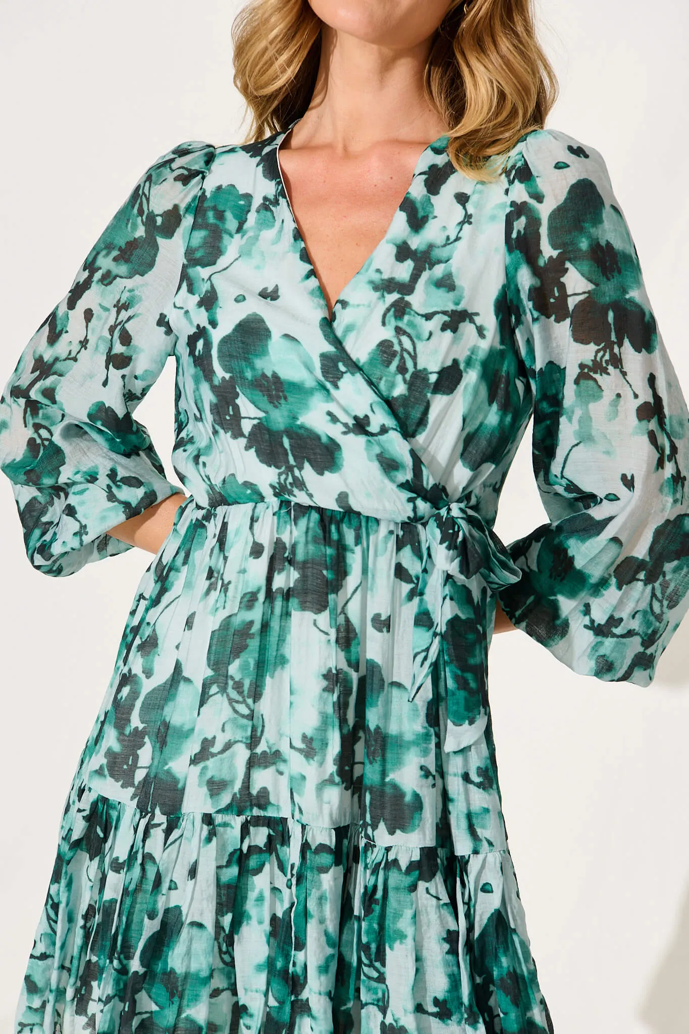 Misty Dress In Emerald Floral sold by St Frock product image thumbnail 5