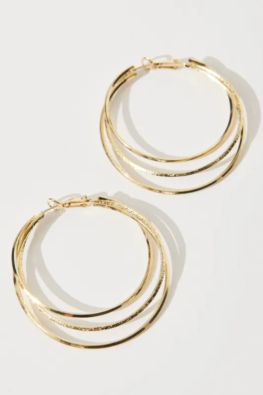 August + Delilah Mylene Hoop Earrings In Gold sold by St Frock