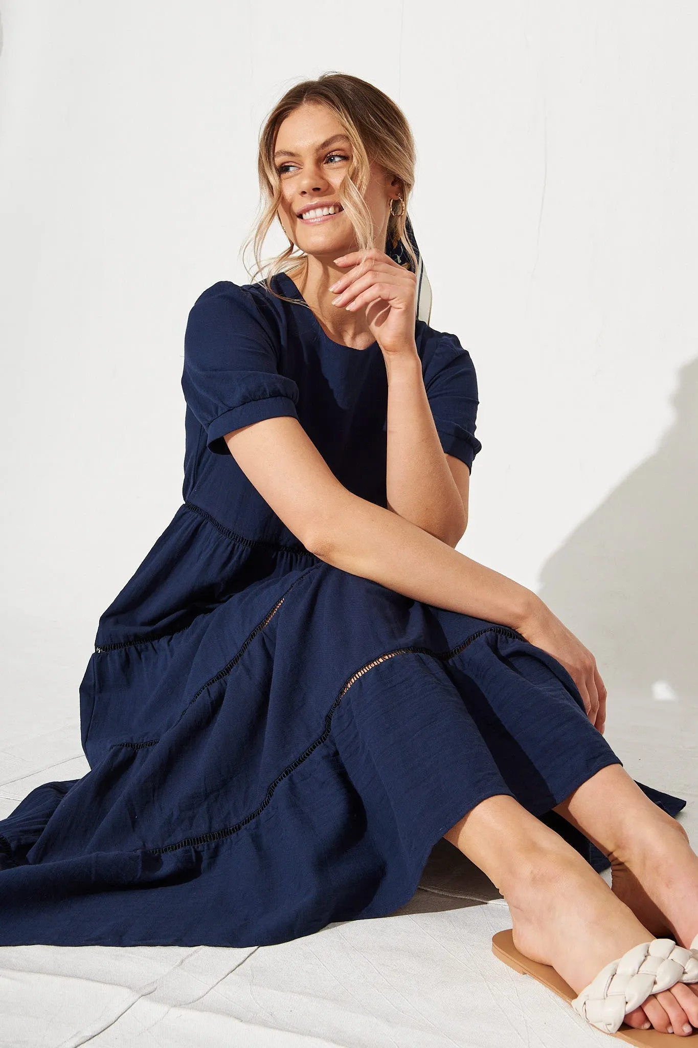 Shonda Midi Dress in Navy sold by St Frock product image thumbnail 3