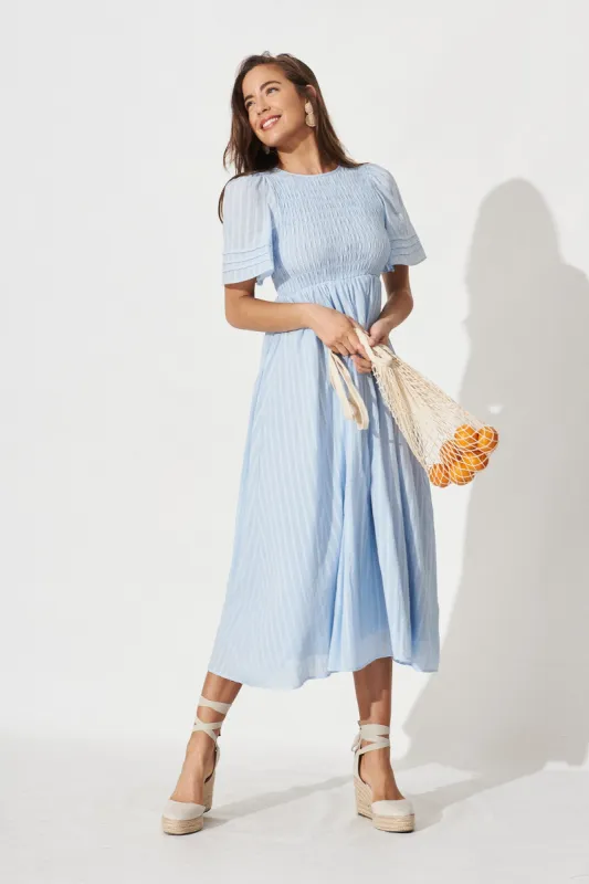Talisa Maxi Dress In Sky Blue Cotton sold by St Frock