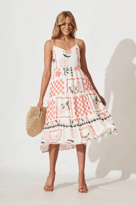 Utopia Midi Sundress In Patchwork Lemon Print sold by St Frock