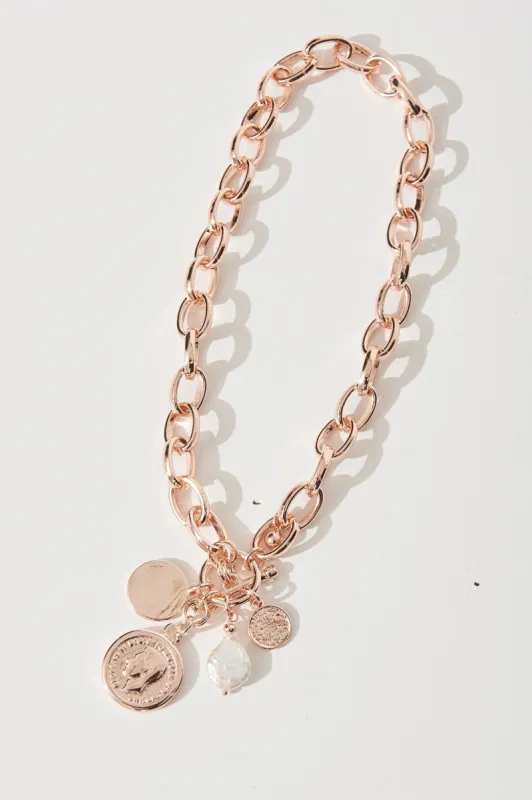 August + Delilah Jodie Chain Necklace In Rose Gold made by St Frock