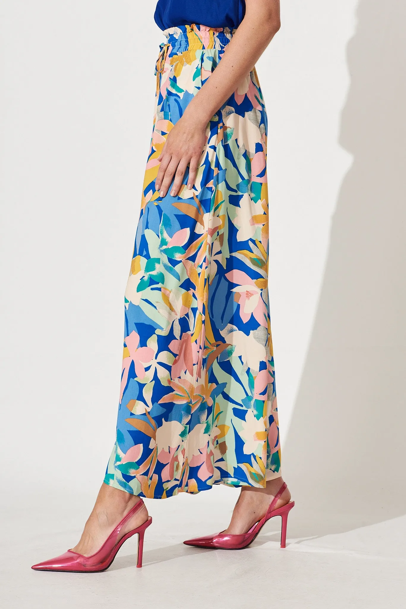 Mariah Pants In Cobalt With Multi Floral sold by St Frock product image thumbnail 5