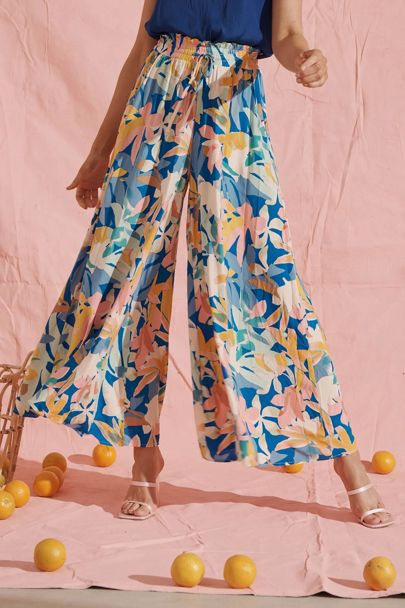 Mariah Pants In Cobalt With Multi Floral sold by St Frock product image thumbnail 2