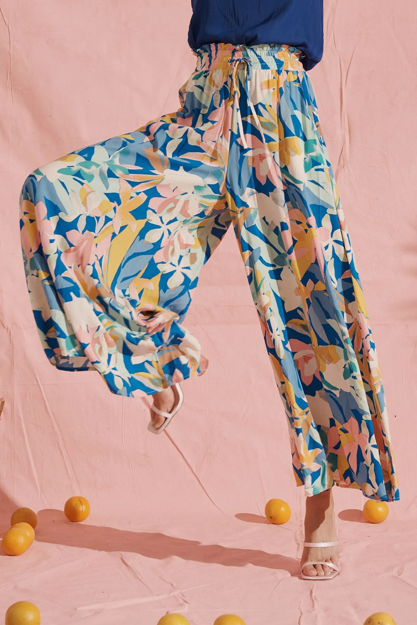 Mariah Pants In Cobalt With Multi Floral sold by St Frock product image thumbnail 4