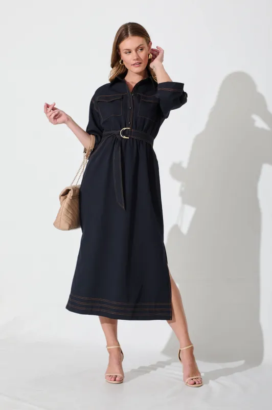 Vero Maxi Dress In Navy sold by St Frock