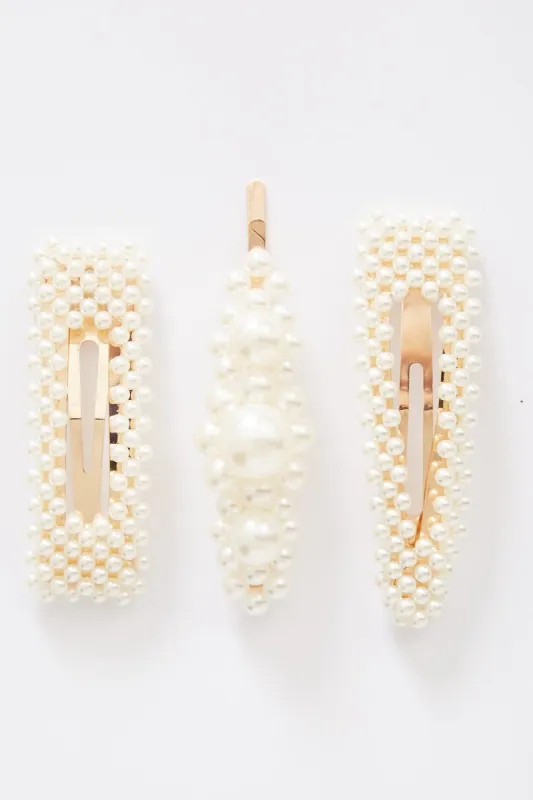 august + delilah Alicia Pearl Hairclip Set sold by St Frock