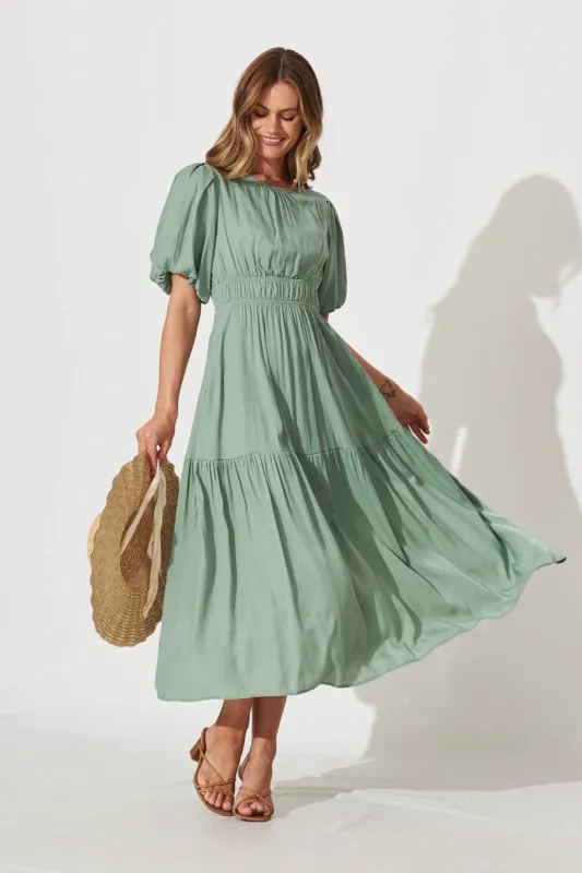 PRE ORDER Stargazer Midi Dress In Green sold by St Frock
