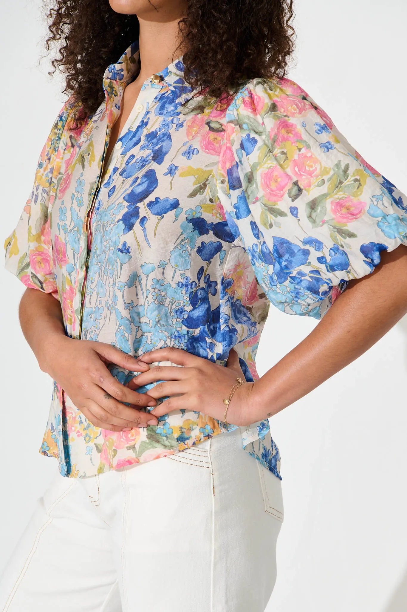 Aeryn Shirt In Vintage Floral Print sold by St Frock product image thumbnail 5