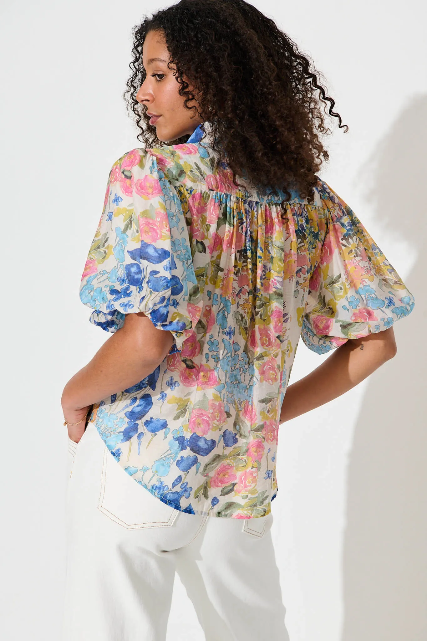 Aeryn Shirt In Vintage Floral Print sold by St Frock product image thumbnail 3