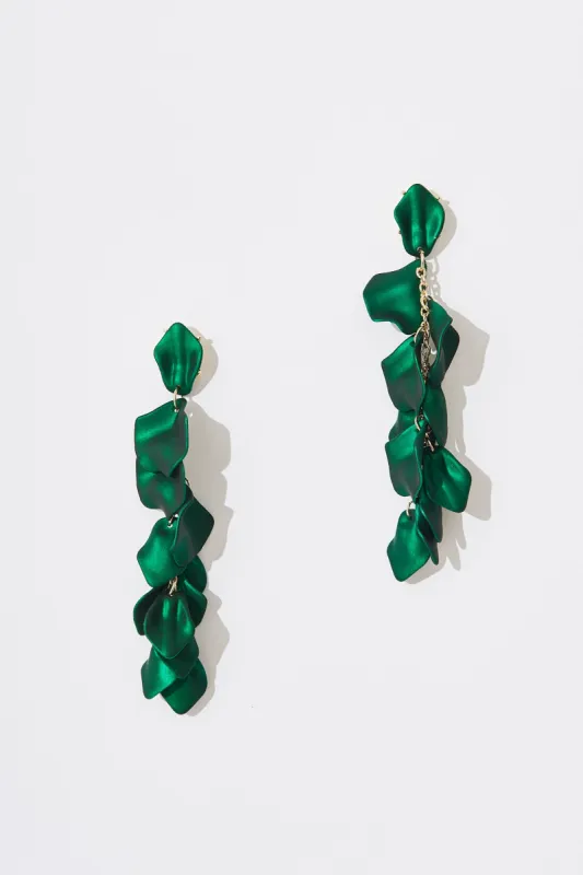 Ante Drop Earrings In Emerald sold by St Frock