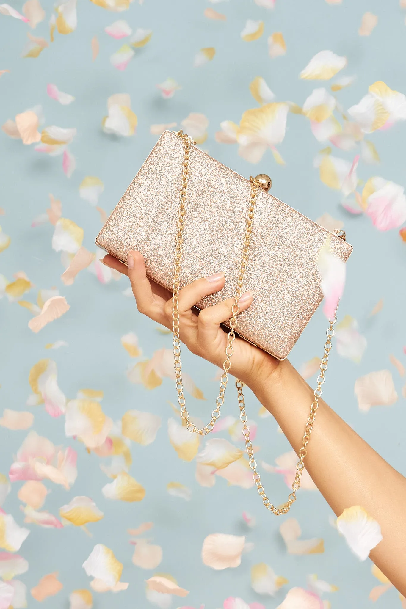 PRE ORDER Dianne Clutch Bag In Rose Gold sold by St Frock