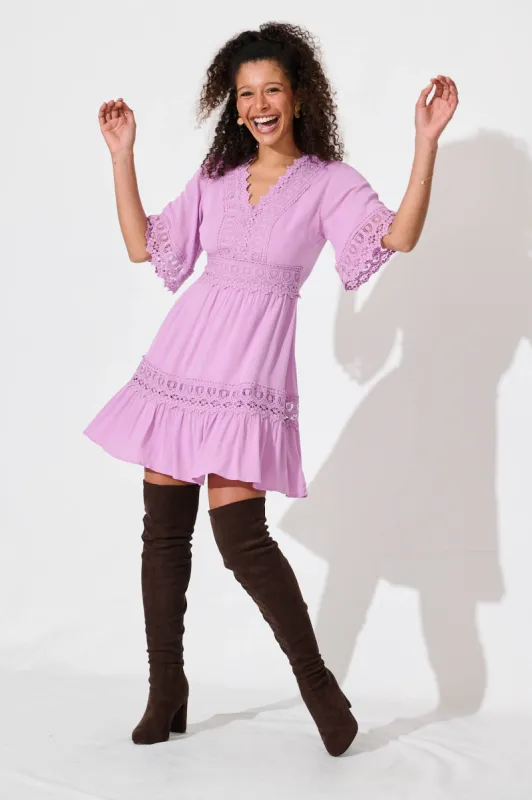 Macca Dress In Lilac sold by St Frock