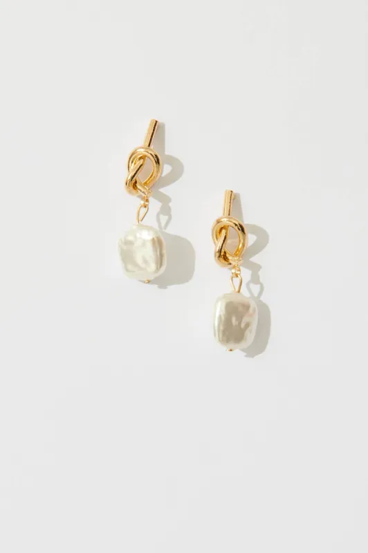 Ursula Drop Earrings In Gold sold by St Frock