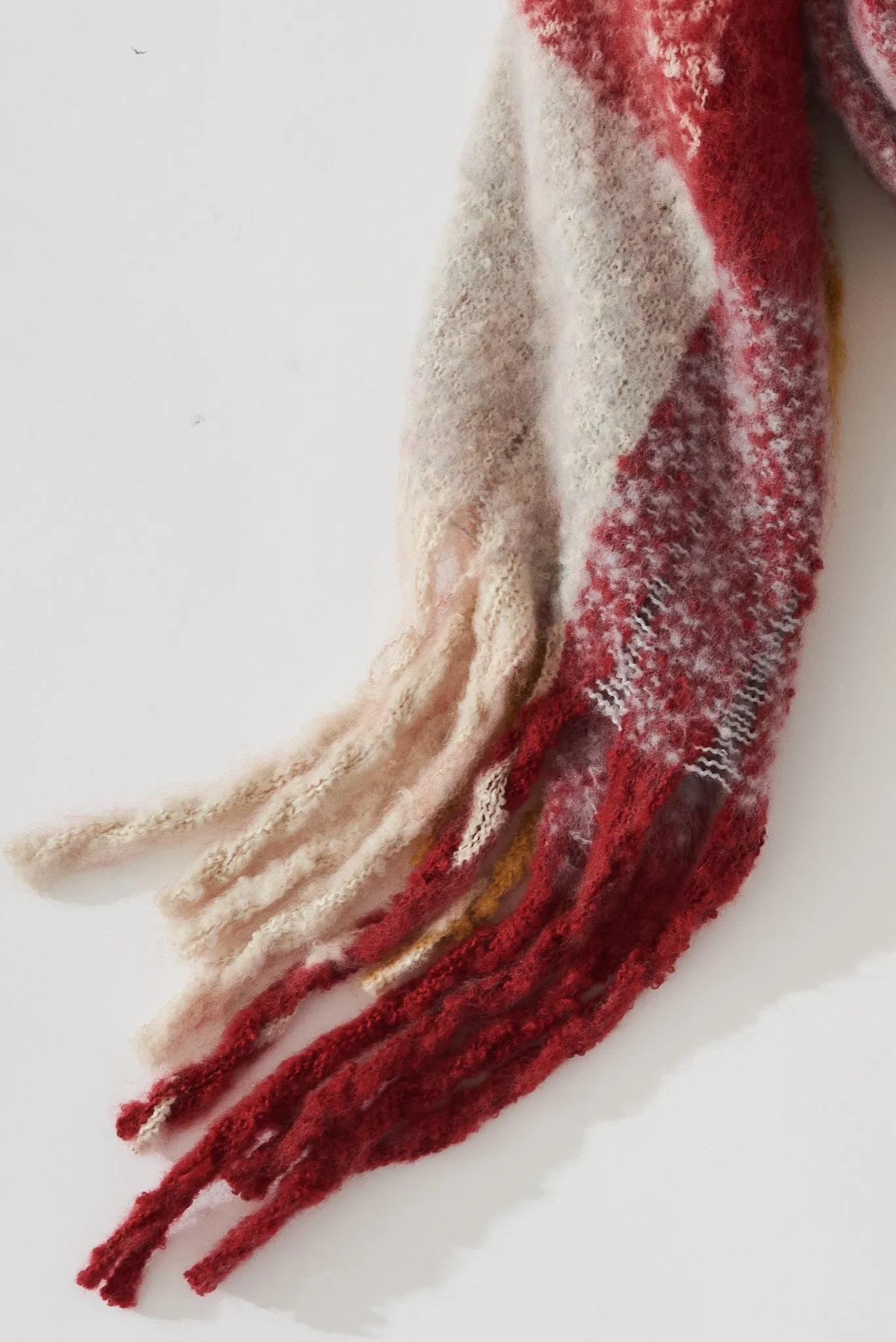 Brooklyn Oversized Knit Scarf In Red And Green Check sold by St Frock product image thumbnail 3