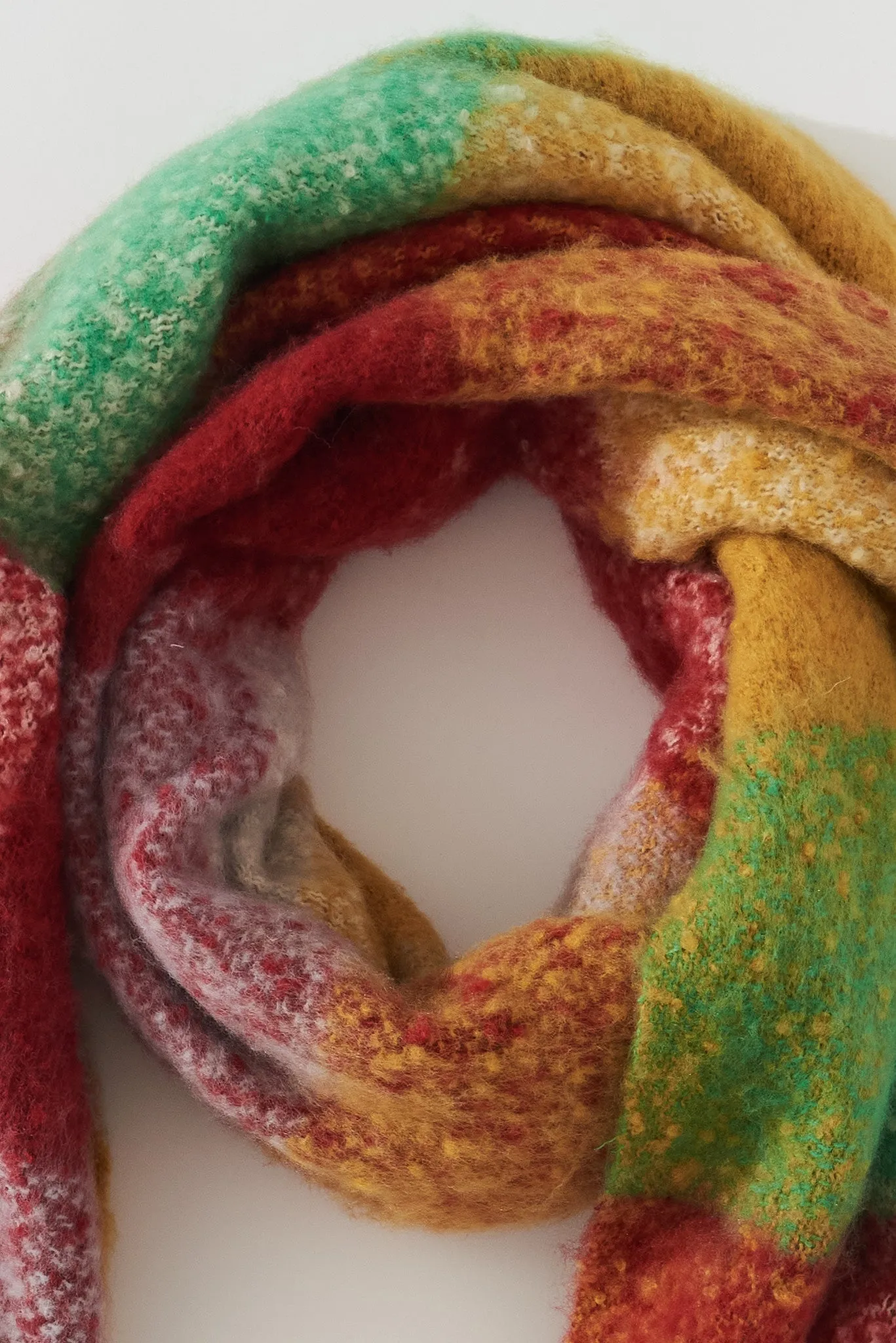 Brooklyn Oversized Knit Scarf In Red And Green Check sold by St Frock product image thumbnail 5