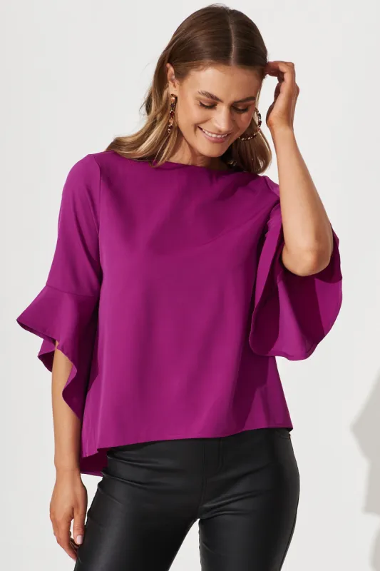 Nila Top In Magenta sold by St Frock