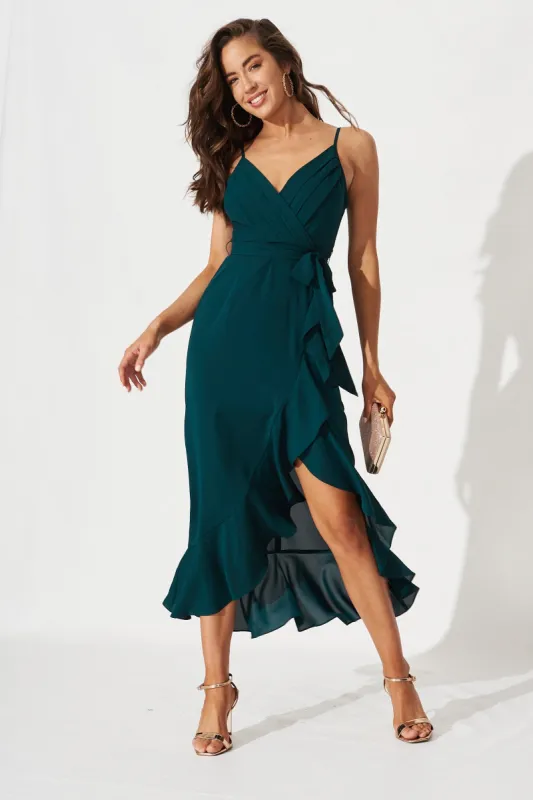 Cheree Midi Dress In Emerald Green sold by St Frock