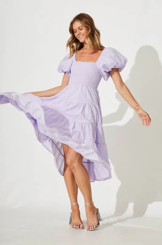 Kaitlyn Midi Dress In Lilac sold by St Frock
