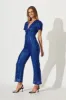 Superstar Jumpsuit In Cobalt Blue Sequin sold by St Frock