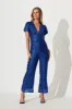 Superstar Jumpsuit In Cobalt Blue Sequin sold by St Frock