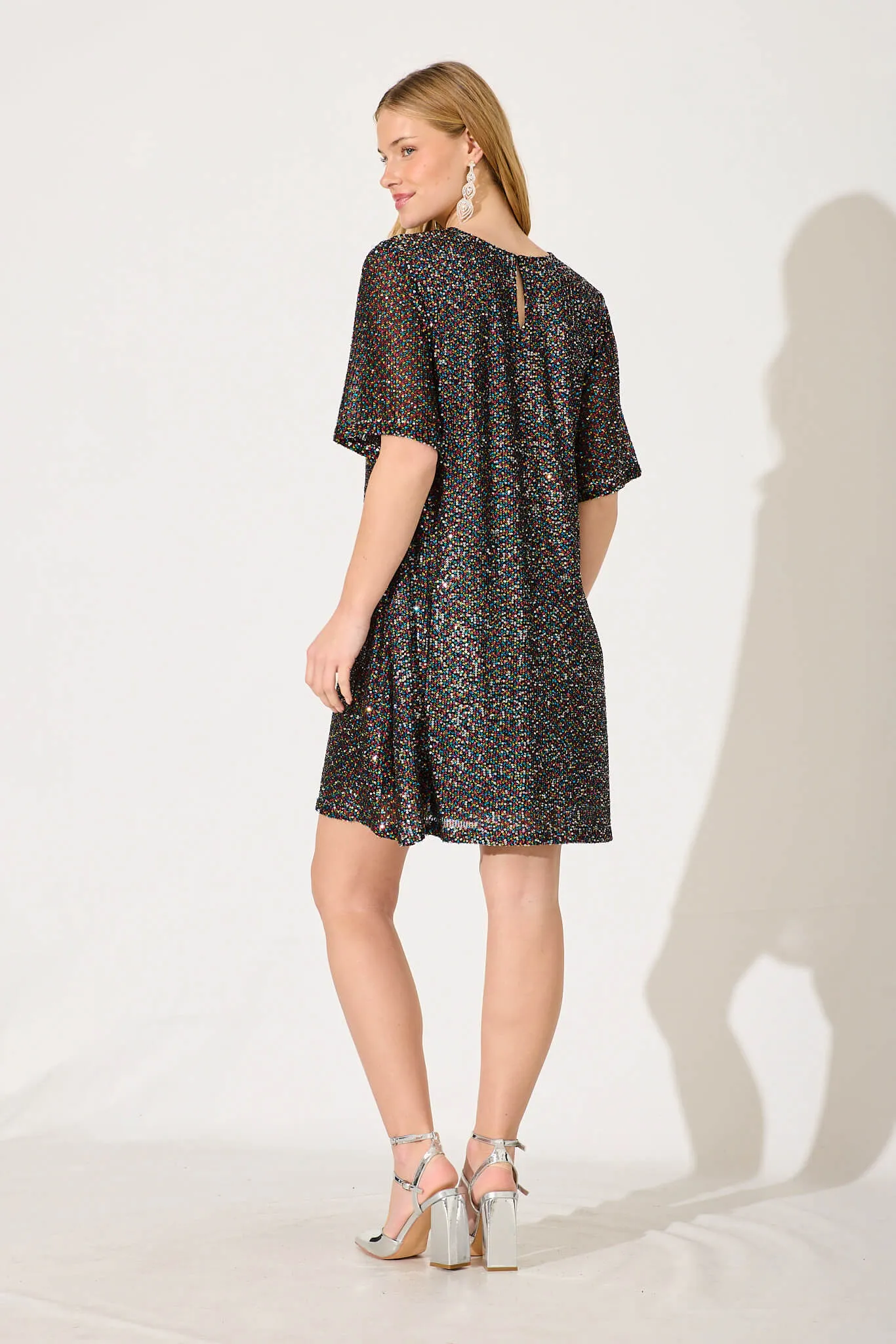 Its Me Dress In Black Multi Sequin sold by St Frock product image thumbnail 4