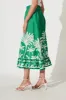 Finesse Maxi Skirt In Green Border Print Cotton sold by St Frock