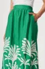 Finesse Maxi Skirt In Green Border Print Cotton sold by St Frock