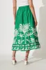 Finesse Maxi Skirt In Green Border Print Cotton sold by St Frock