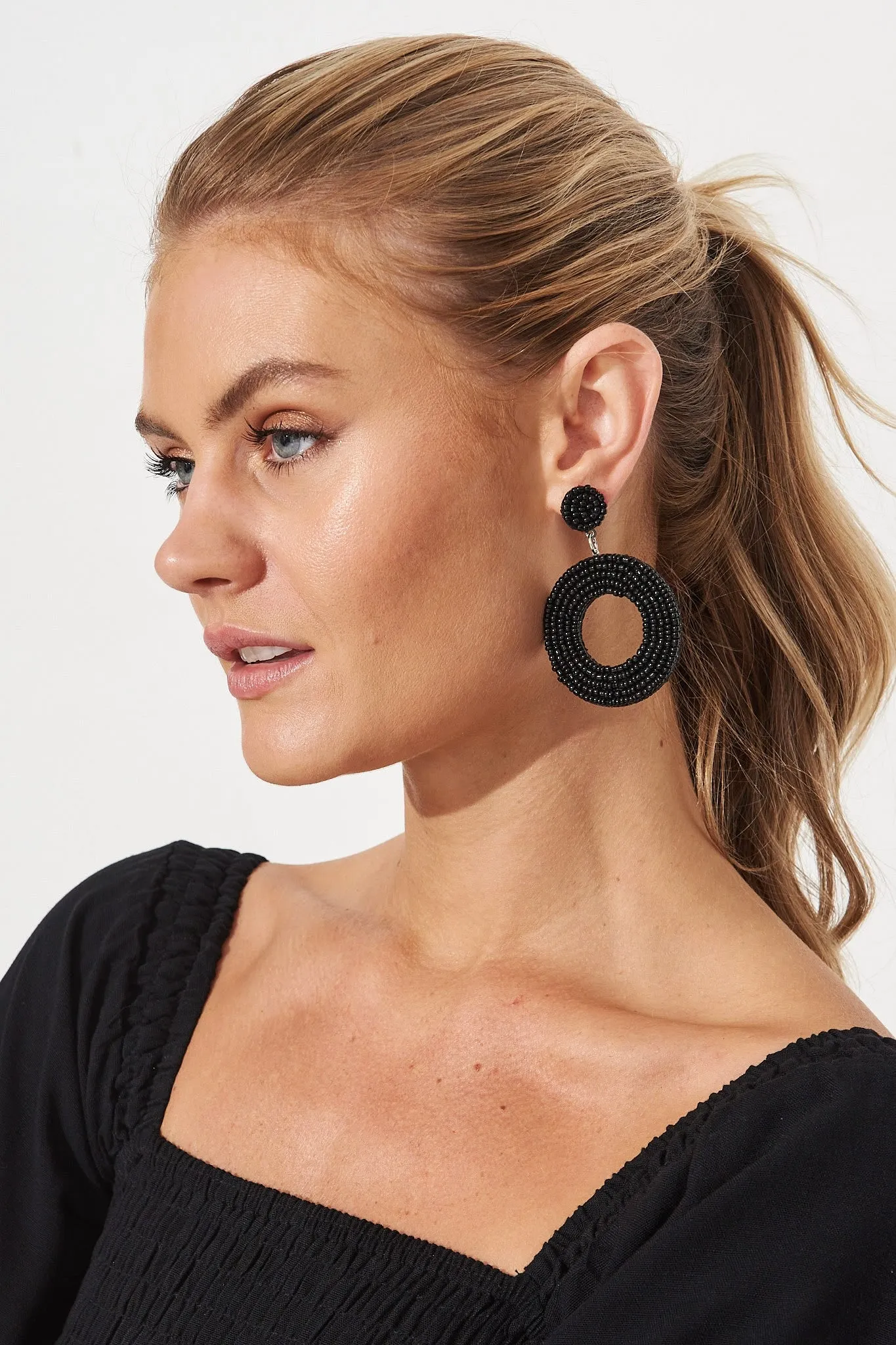 Elena Earrings In Black sold by St Frock product image thumbnail 4