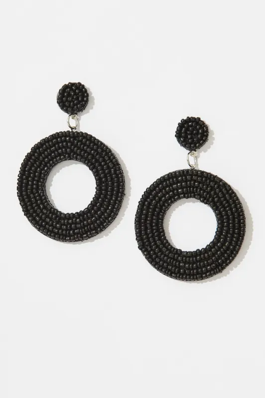 Elena Earrings In Black sold by St Frock