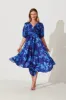 Bloomin Midi Dress In Blue Floral Print sold by St Frock