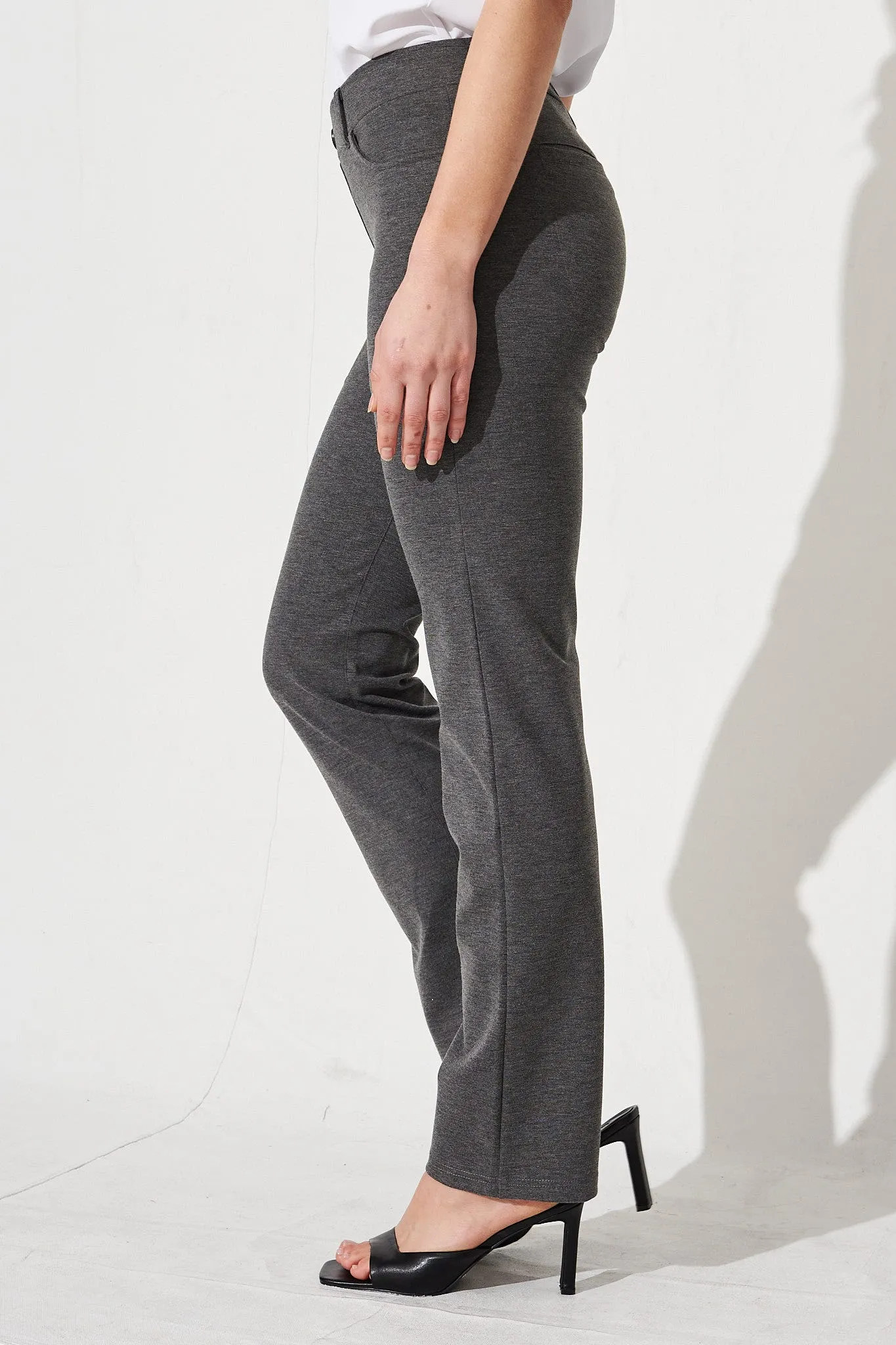 Workflow Stretch Straight Leg Pocket Pant in Grey Marle sold by St Frock product image thumbnail 4