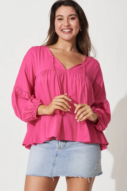 Altamura Top In Hot Pink sold by St Frock