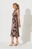 Simmie Midi Dress In Black With Apricot Floral sold by St Frock