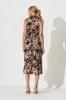Simmie Midi Dress In Black With Apricot Floral sold by St Frock