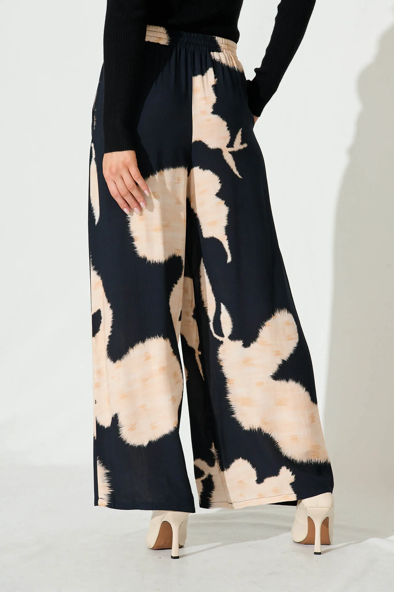 Frances Pant In Ink With Peach Linen Blend sold by St Frock product image thumbnail 3