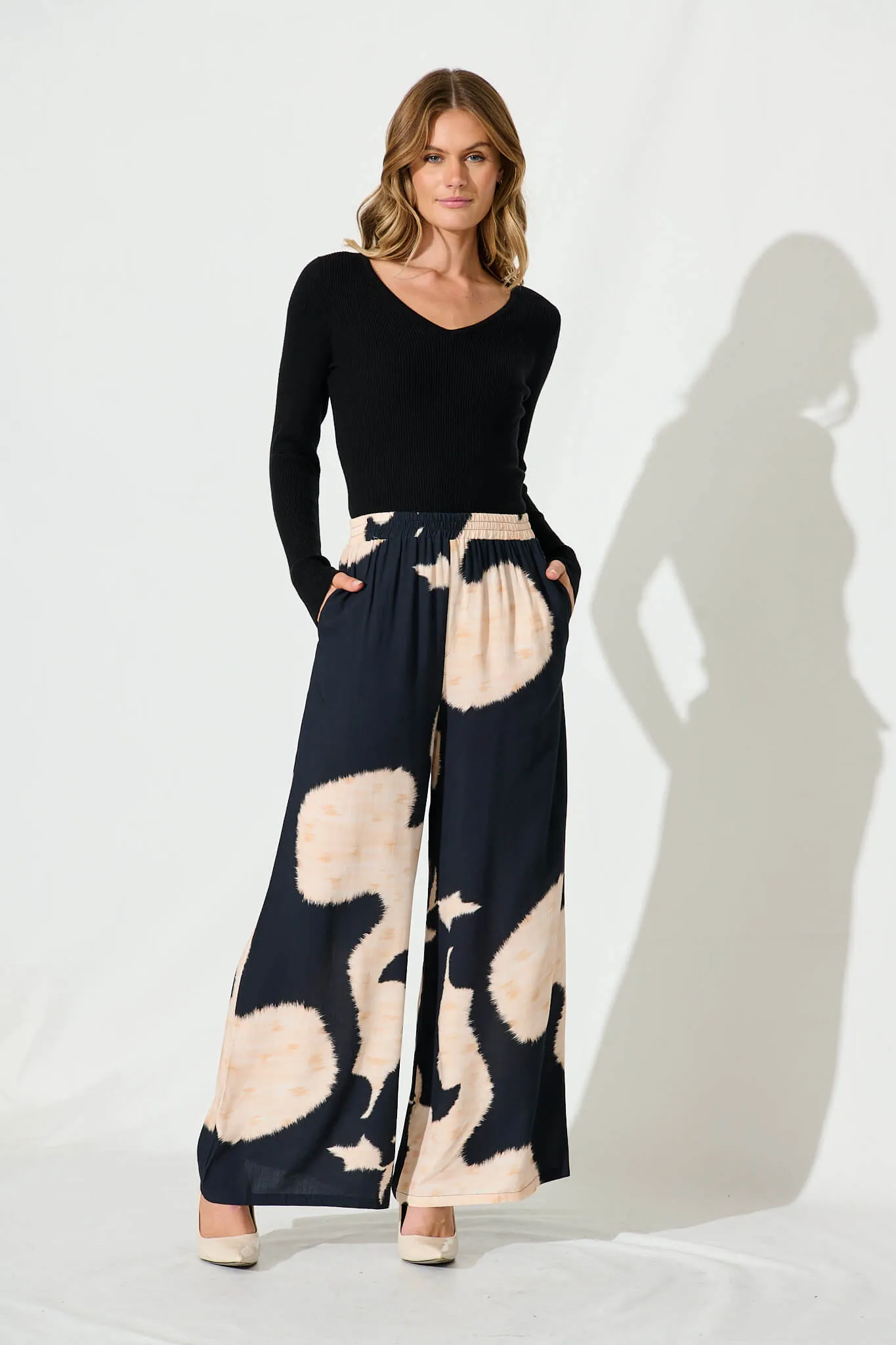 Frances Pant In Ink With Peach Linen Blend sold by St Frock product image thumbnail 4