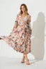 Bridie Maxi Dress In Brown Leaf Print sold by St Frock