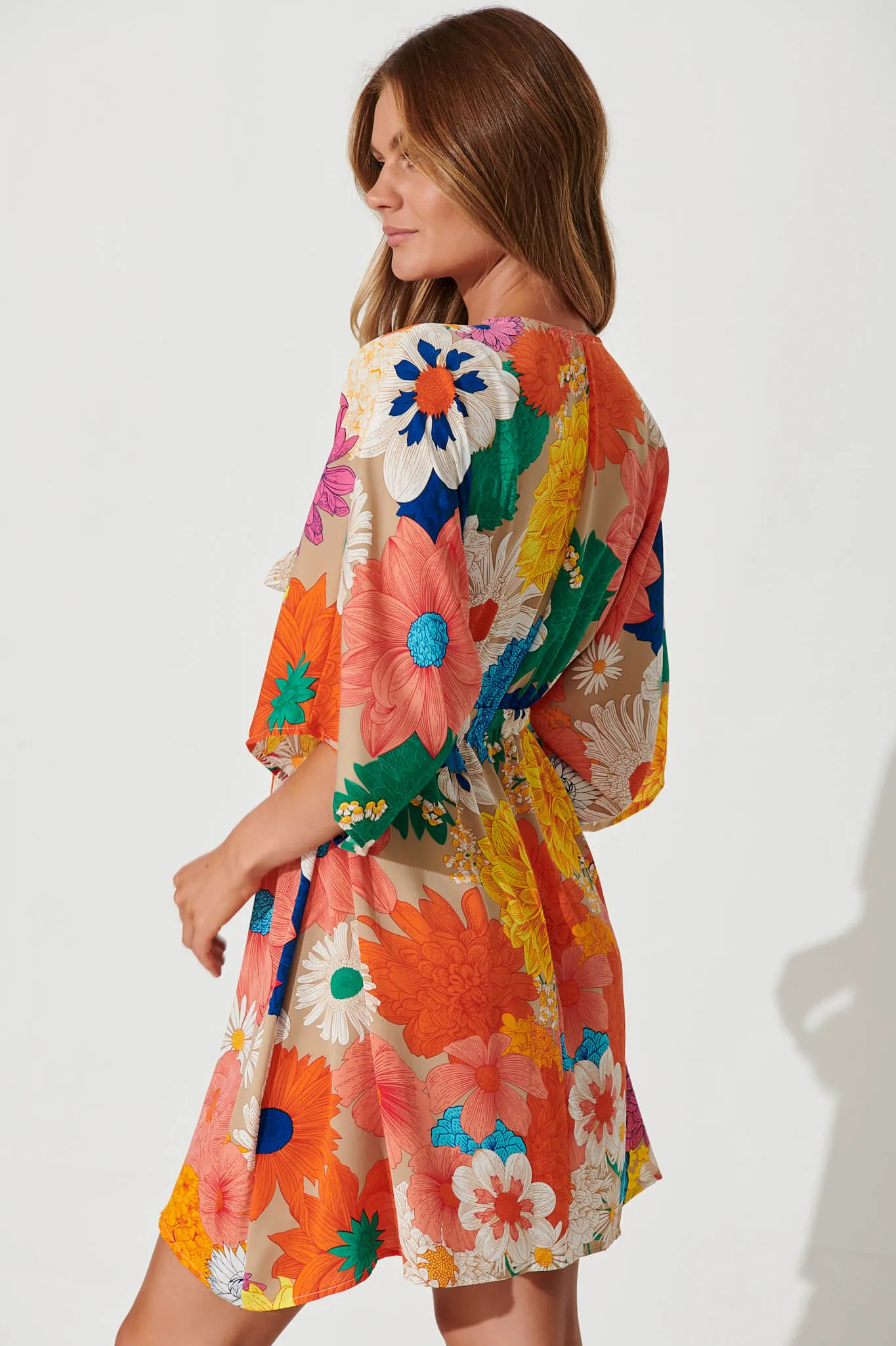 Ava Dress In Bright Multi Floral sold by St Frock product image thumbnail 3