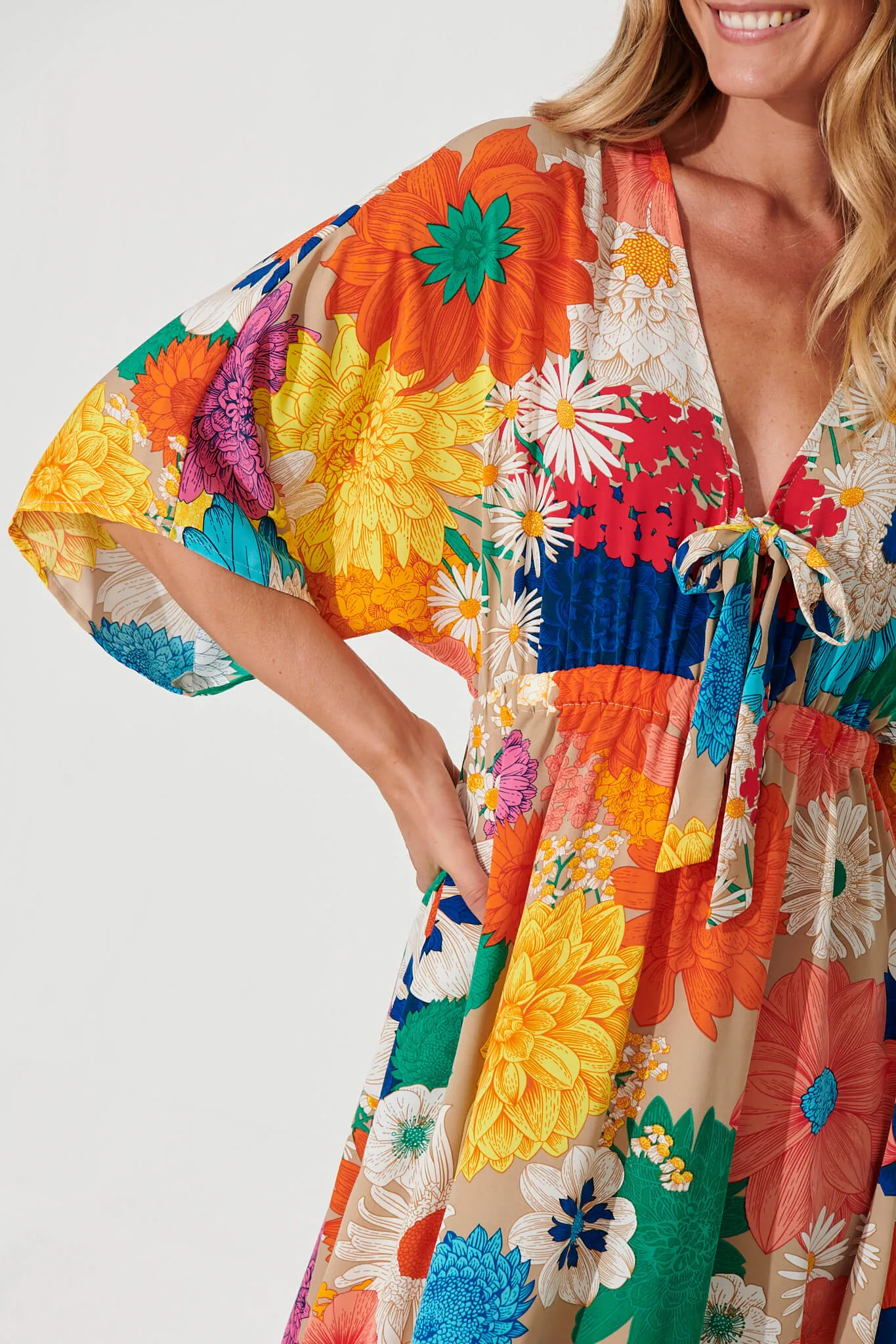 Ava Dress In Bright Multi Floral sold by St Frock product image thumbnail 5