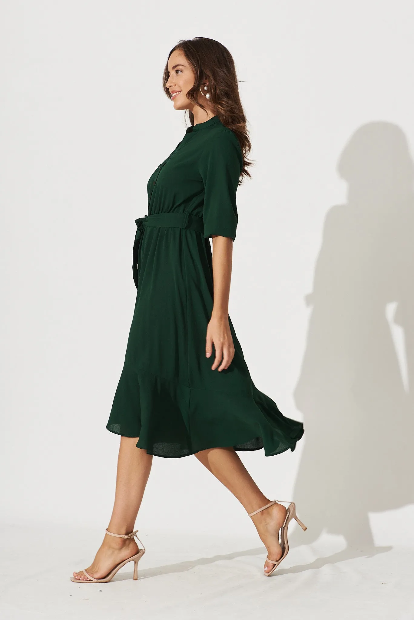 Jemimah Midi Dress In Emerald sold by St Frock product image thumbnail 3