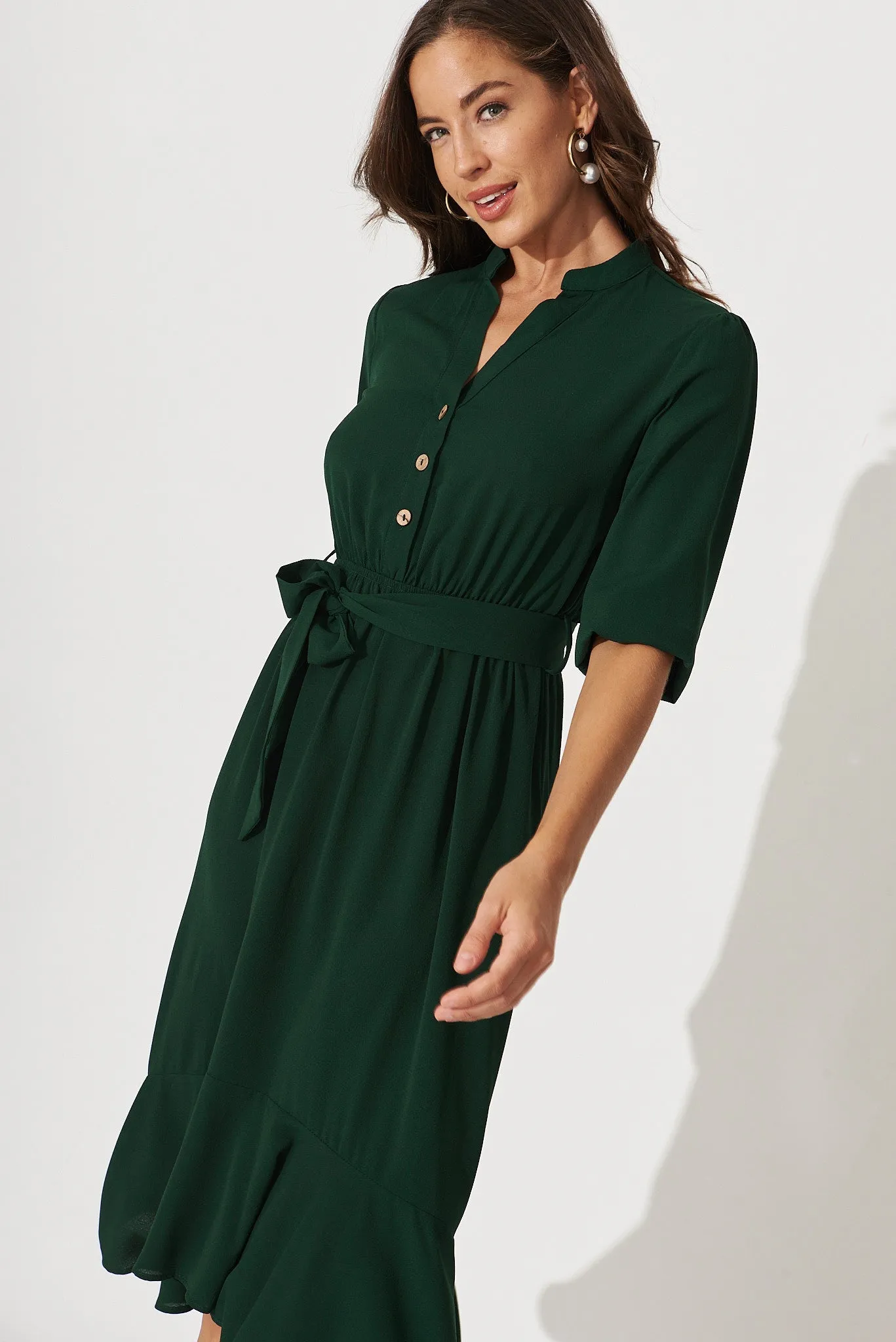 Jemimah Midi Dress In Emerald sold by St Frock product image thumbnail 2
